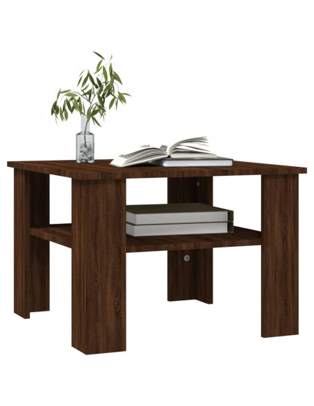 Tavolino Salotto Rovere Marrone 60x60x42 cm Legno Multistrato
