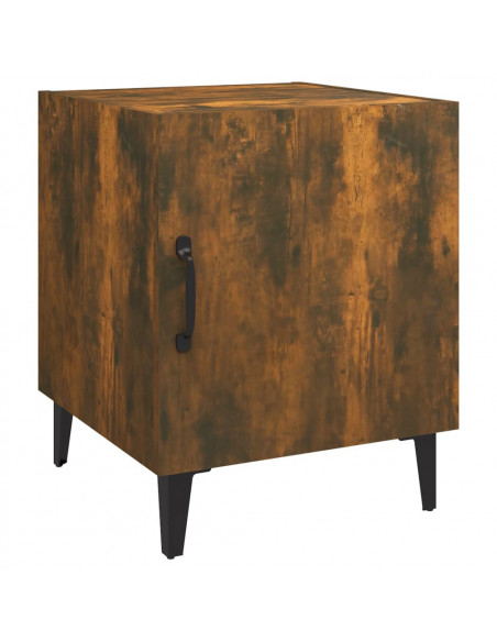 Comodini 2 pz Rovere Fumo in Legno Multistrato