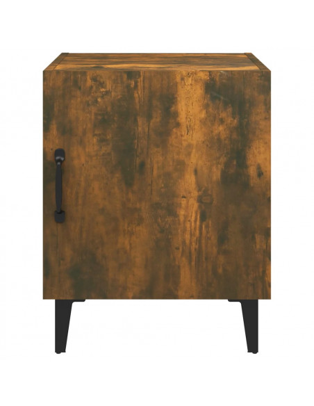 Comodini 2 pz Rovere Fumo in Legno Multistrato