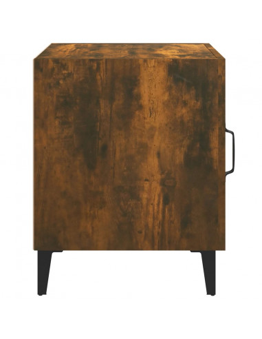 Comodini 2 pz Rovere Fumo in Legno Multistrato