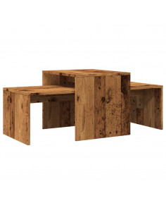 Tavolino da Salotto Legno Vecchio 100x48x40 cm in Truciolato 2