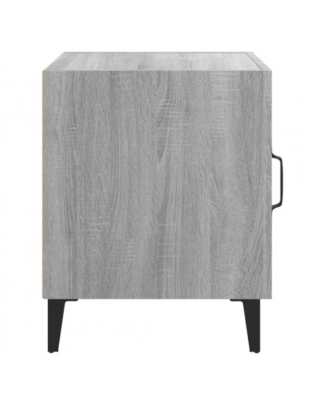 Comodino Grigio Sonoma in Legno Multistrato