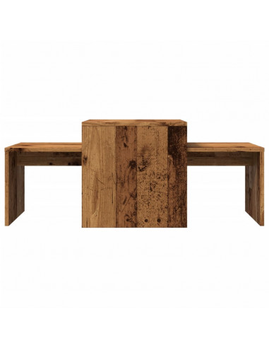 Tavolino da Salotto Legno Vecchio 100x48x40 cm in Truciolato