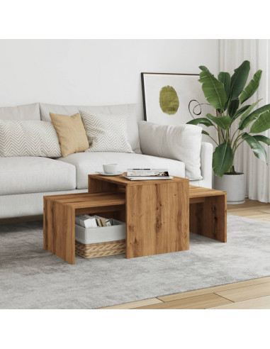 Tavolino Salotto Rovere Artigianale 100x48x40 cm in Truciolato