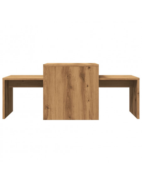 Tavolino Salotto Rovere Artigianale 100x48x40 cm in Truciolato