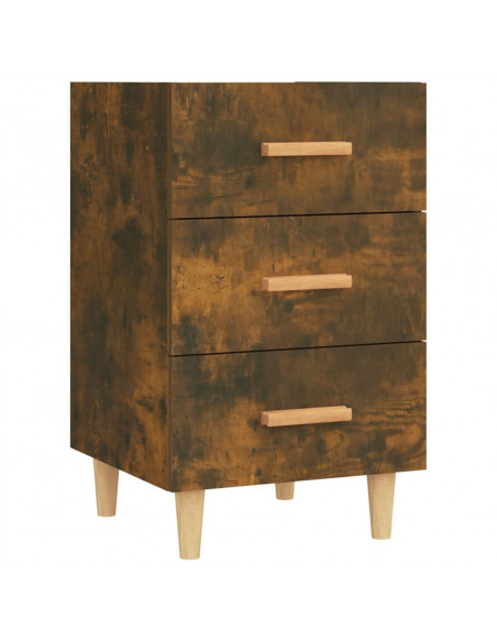 Comodino Rovere Fumo 40x40x66 cm in Legno Multistrato