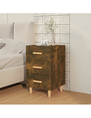 Comodino Rovere Fumo 40x40x66 cm in Legno Multistrato