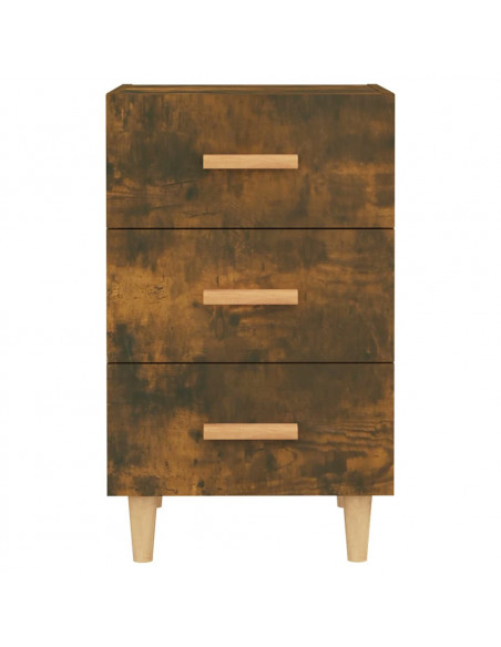 Comodino Rovere Fumo 40x40x66 cm in Legno Multistrato