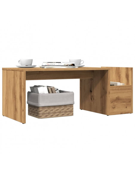 Tavolino da Salotto Rovere Artigianale 90x45x35cm in Truciolato