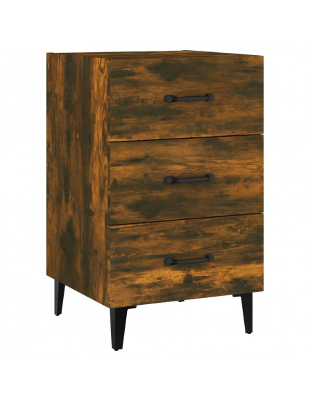 Comodino Rovere Fumo 40x40x66 cm in Legno Multistrato