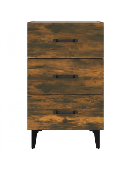 Comodino Rovere Fumo 40x40x66 cm in Legno Multistrato