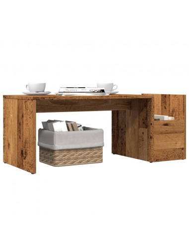 Tavolino da Salotto Legno Antico 90x45x35 cm in Truciolato