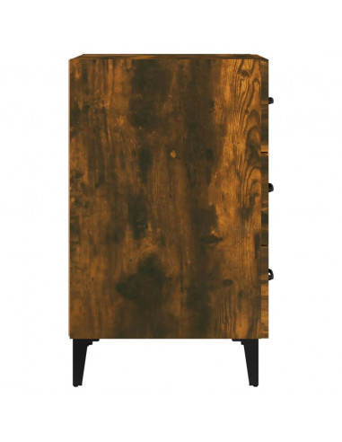 Comodino Rovere Fumo 40x40x66 cm in Legno Multistrato