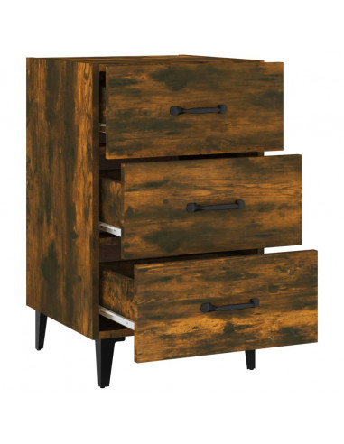 Comodino Rovere Fumo 40x40x66 cm in Legno Multistrato