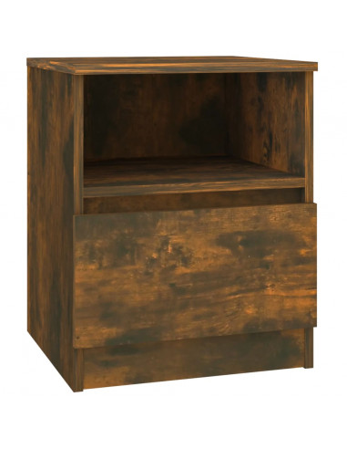 Comodino Rovere Fumo 40x40x50 cm in Legno Multistrato
