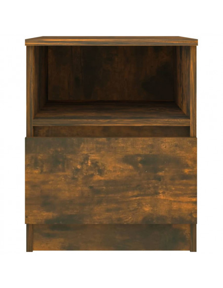 Comodino Rovere Fumo 40x40x50 cm in Legno Multistrato