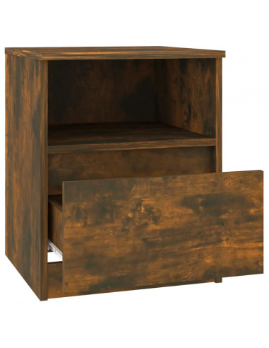 Comodino Rovere Fumo 40x40x50 cm in Legno Multistrato