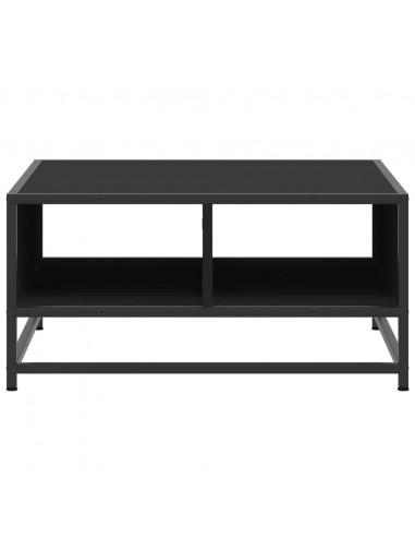 Tavolino da Salotto Nero 60,5x60,5x30cm Truciolato e Metallo