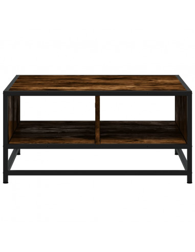 Tavolino Rovere Fumo 60,5x60,5x30 cm in Truciolato e Metallo