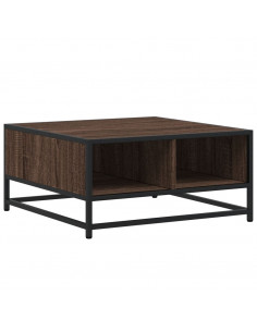 Tavolino Rovere Marrone 60,5x60,5x30 cm in Truciolato e Metallo 2