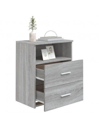 Comodino Grigio Sonoma 50x32x60 cm