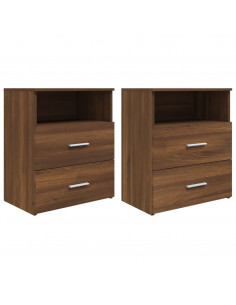 Comodini 2 pz Rovere Marrone 50x32x60 cm 2