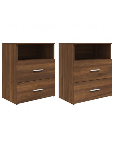 Comodini 2 pz Rovere Marrone 50x32x60 cm