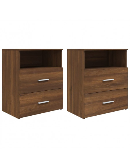 Comodini 2 pz Rovere Marrone 50x32x60 cm