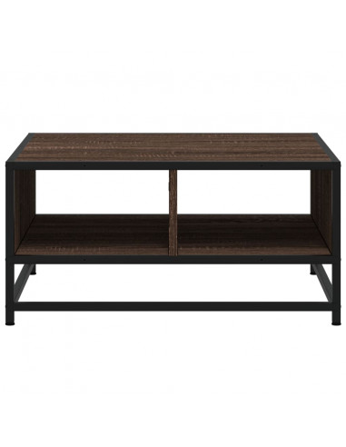 Tavolino Rovere Marrone 60,5x60,5x30 cm in Truciolato e Metallo