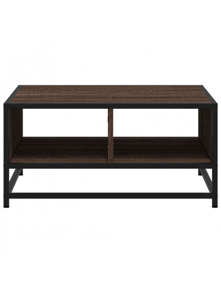 Tavolino Rovere Marrone 60,5x60,5x30 cm in Truciolato e Metallo