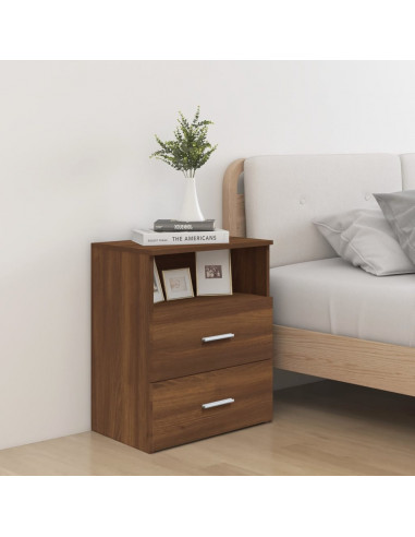 Comodini 2 pz Rovere Marrone 50x32x60 cm