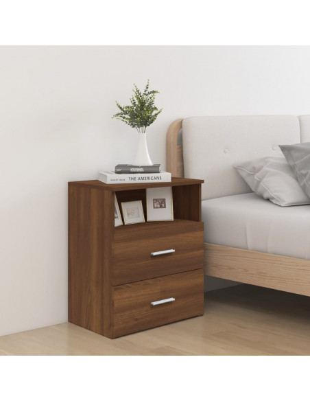 Comodini 2 pz Rovere Marrone 50x32x60 cm