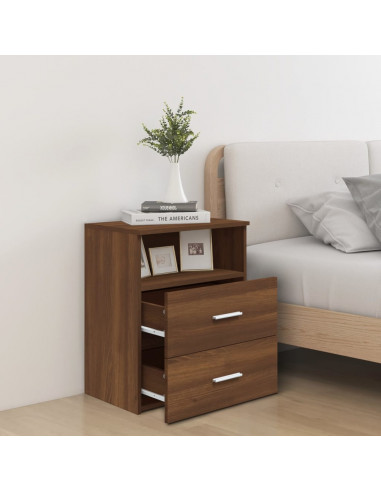 Comodini 2 pz Rovere Marrone 50x32x60 cm