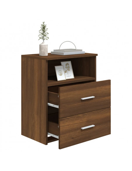 Comodini 2 pz Rovere Marrone 50x32x60 cm