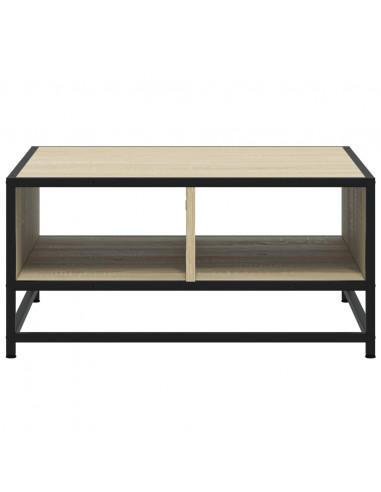 Tavolino Salotto Sonoma 60,5x60,5x30 cm in Truciolato e Metallo