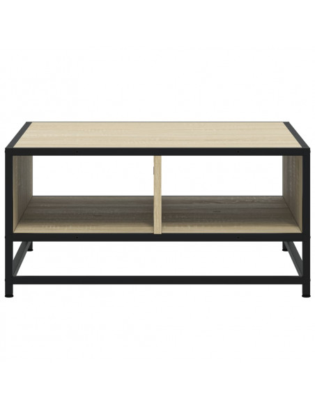 Tavolino Salotto Sonoma 60,5x60,5x30 cm in Truciolato e Metallo