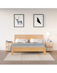 Comodini 2 pz 50x35x61,5 cm in Legno Massello di Pino 2