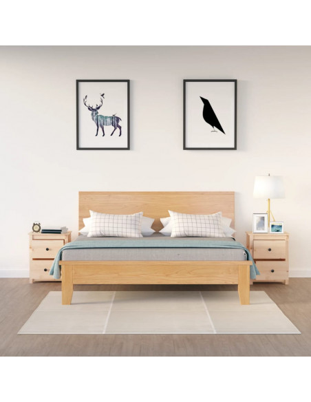 Comodini 2 pz 50x35x61,5 cm in Legno Massello di Pino