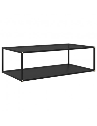 322903  Coffee Table Black 120x60x35 cm Tempered Glass