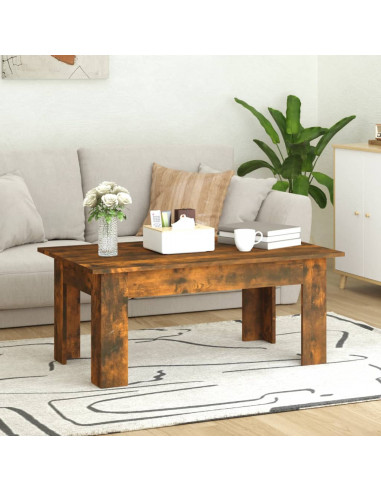 Tavolino da Salotto Rovere Fumo 100x60x42 cm Legno Multistrato