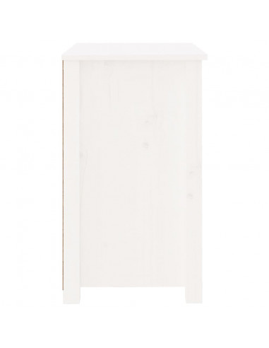 Comodino Bianco 50x35x61,5 cm in Legno Massello di Pino