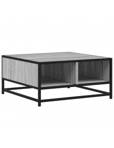 Tavolino Grigio Sonoma 60,5x60,5x30 cm in Truciolato e Metallo 2