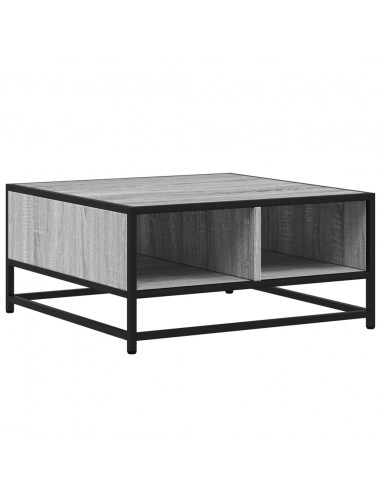 Tavolino Grigio Sonoma 60,5x60,5x30 cm in Truciolato e Metallo