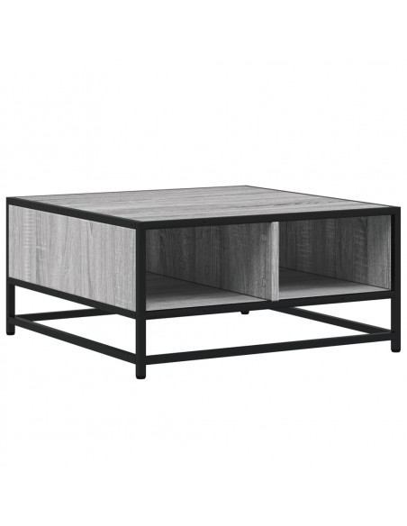 Tavolino Grigio Sonoma 60,5x60,5x30 cm in Truciolato e Metallo