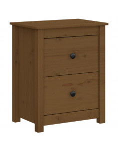 Comodino Miele 50x35x61,5 cm in Legno Massello di Pino 2