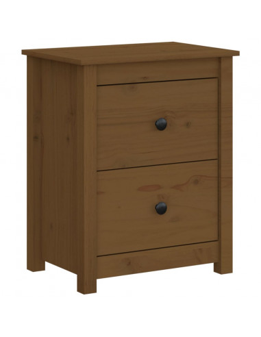 Comodino Miele 50x35x61,5 cm in Legno Massello di Pino