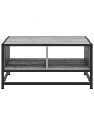 Tavolino Grigio Sonoma 60,5x60,5x30 cm in Truciolato e Metallo