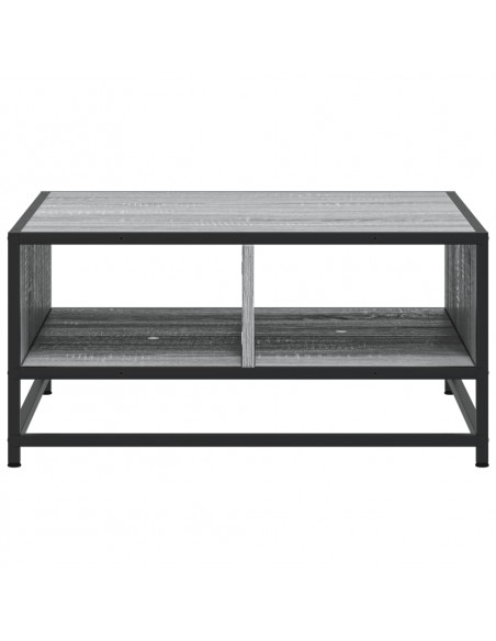 Tavolino Grigio Sonoma 60,5x60,5x30 cm in Truciolato e Metallo