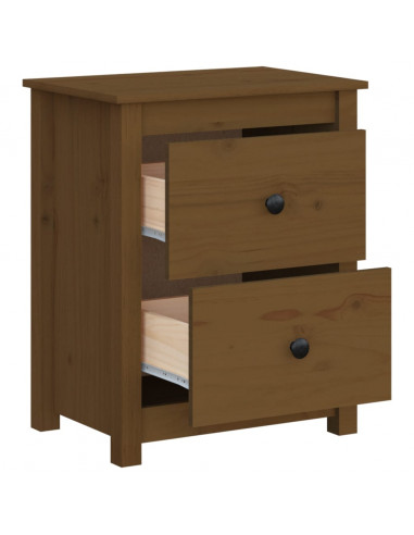 Comodino Miele 50x35x61,5 cm in Legno Massello di Pino