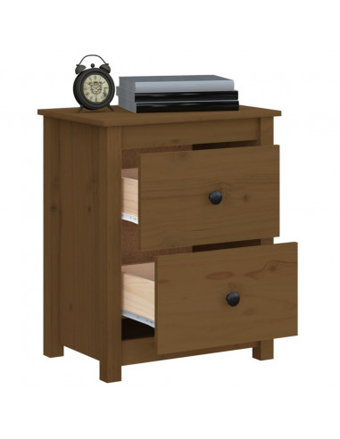 Comodini 2 pz Miele 50x35x61,5 cm in Legno Massello di Pino